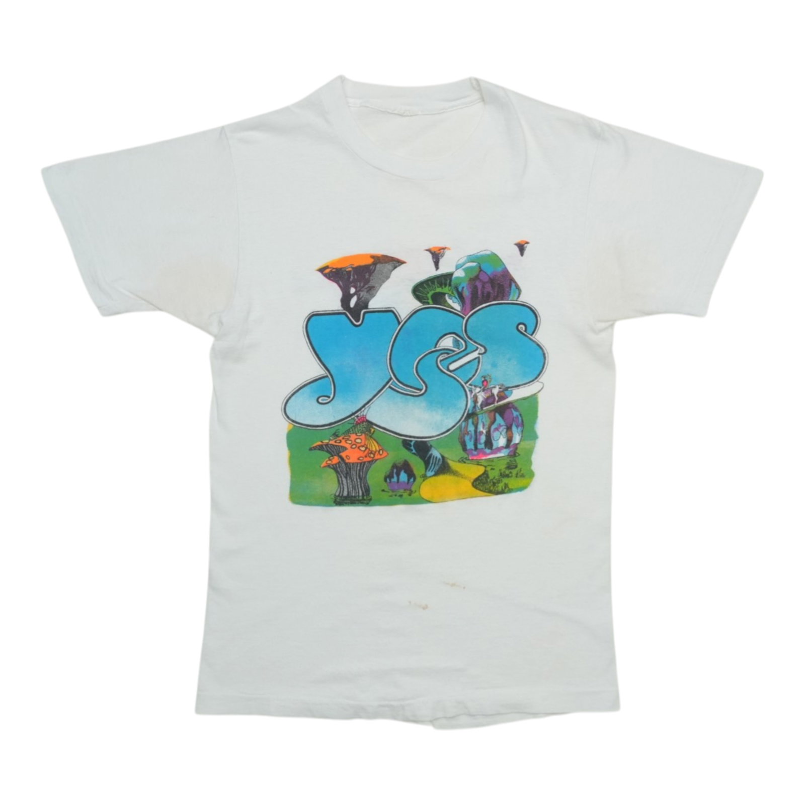 Vintage 1987 Yes Band White Graphic T-Shirt 50/50 Cotton Poly (1 of 9)