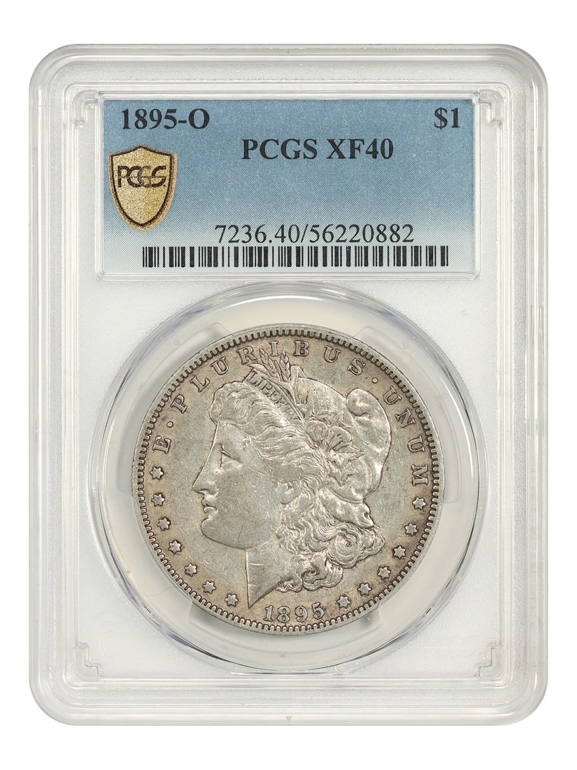 PCGS XF40 1895 O Morgan Silver Dollar Semi Key Date: PCGS XF40 1895 O Morgan Silver Dollar Semi Key Date 1895-O Morgan Dollar certified by PCGS in XF40. This circulated example is a semi-key date issue and is noted in the original description as one of 