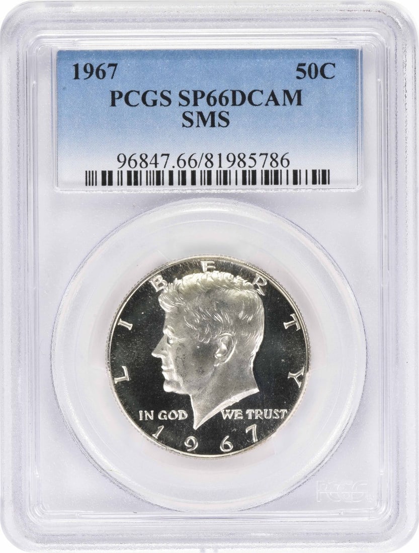 PCGS SP66DCAM 1967 Kennedy 50C Special Strike Silver Half Dollar (1 of 2)