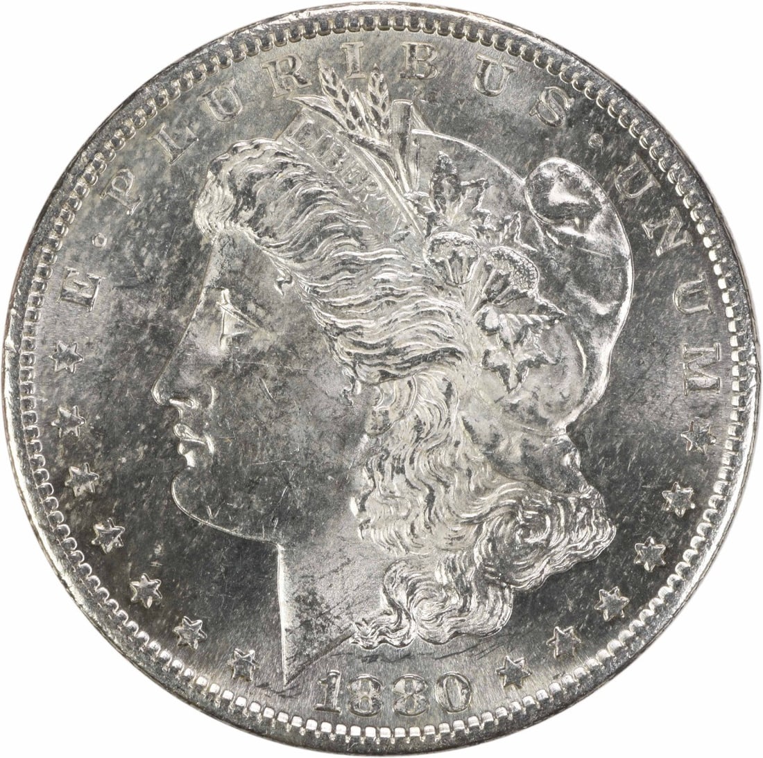 Uncirculated 1880 San Francisco Morgan Dollar Silver BU Uncertified: Uncirculated 1880 San Francisco Morgan Dollar Silver BU Uncertified This is an uncirculated 1880-S Morgan Silver Dollar from the United States. The coin is composed of silver and has a Brilliant Uncir
