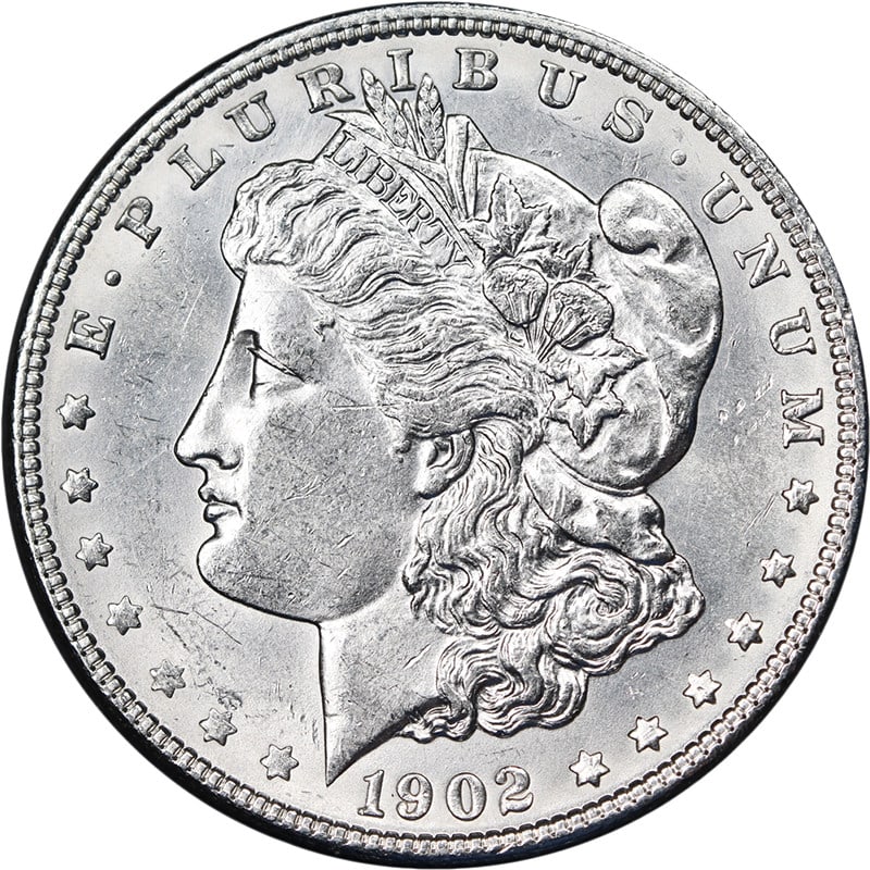 Uncirculated 1902 P Morgan Silver Dollar BU+ Strong Strike: Uncirculated 1902 P Morgan Silver Dollar BU+ Strong Strike 1902-P Morgan Silver Dollar with nice BU+ grade, strong eye appeal, fantastic luster, and a strong strike. Bright white with nice color and s