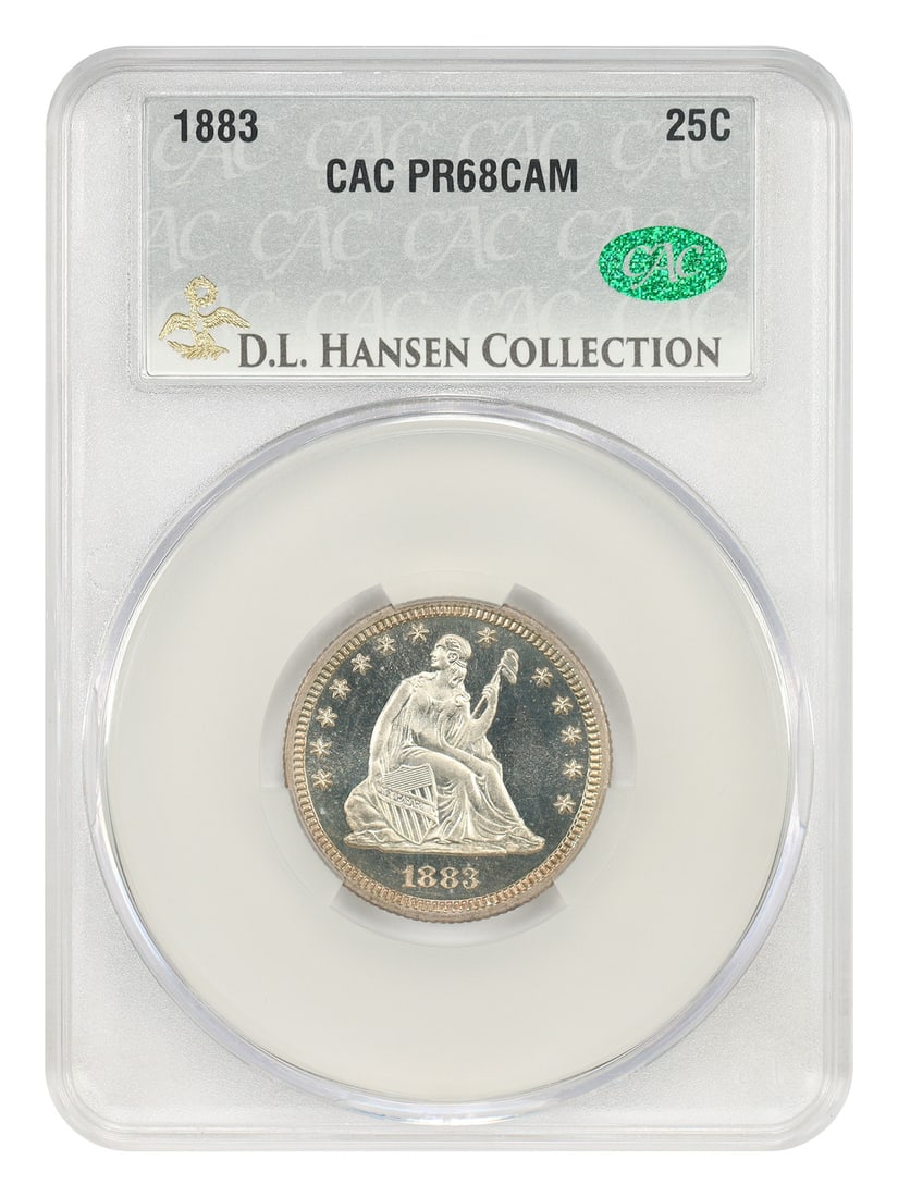 Liberty Seated Quarter 1883 25C CACG PR68CAM ex D.L. Hansen Bruce Scher (1 of 6)