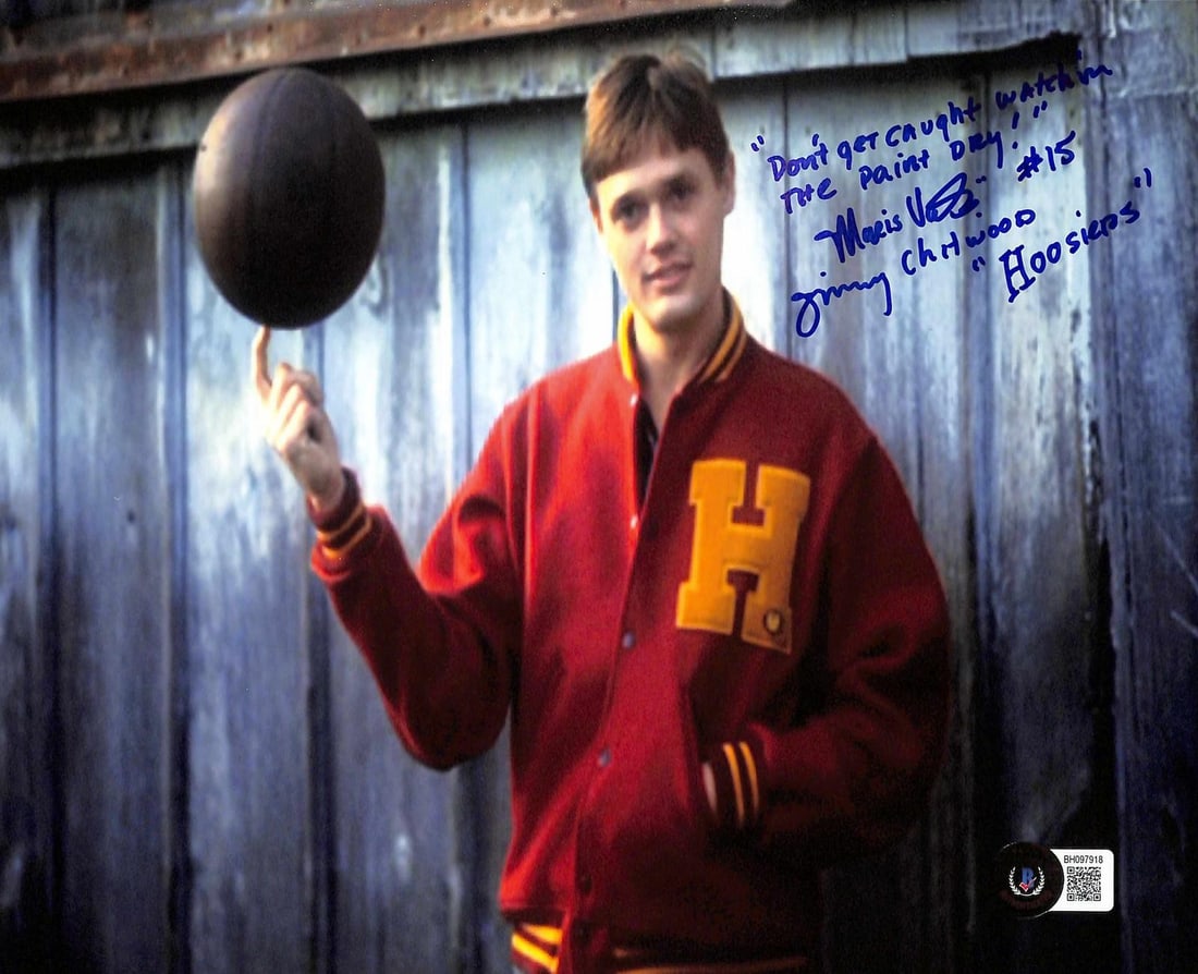 Maris Valainis Hoosiers 8x10 Autographed Photo with Inscription Beckett (1 of 1)