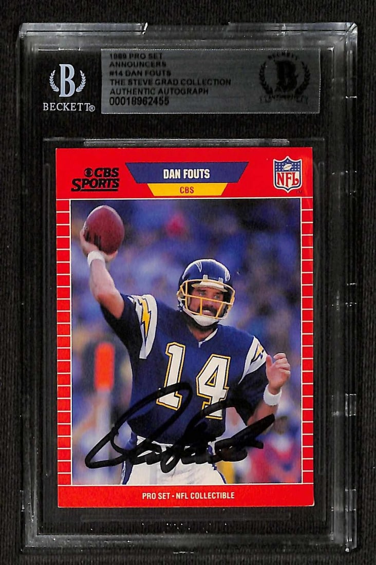 Beckett Slabbed 1989 Pro Set CBS Dan Fouts Autographed Card (1 of 1)