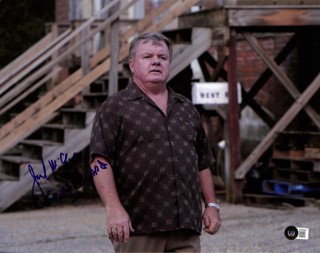 Jack McGee Signed 11x14 Photo The Fighter Beckett Certified: Jack McGee Signed 11x14 Photo The Fighter Beckett Certified This autographed 11x14 photograph features Jack McGee, known for his role as "George Ward" in the film The Fighter. The signature, penned in
