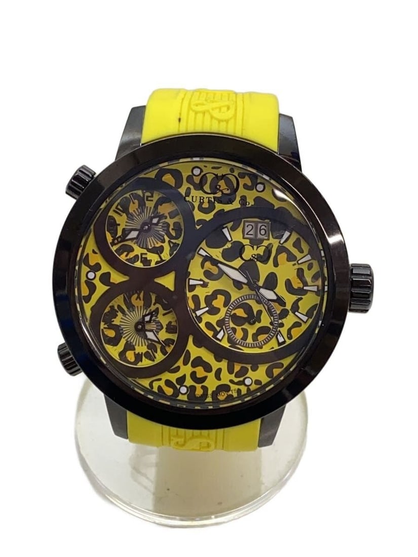 CURTIS Co Big Time World Yellow Rubber Quartz Wristwatch (1 of 6)