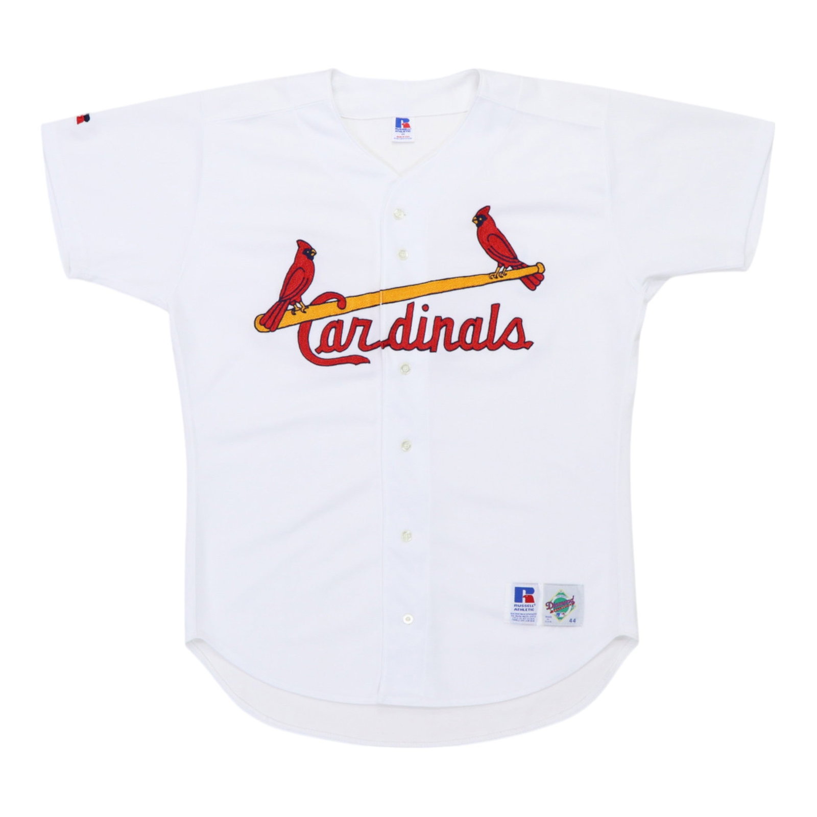 Vintage 1980s Russell Athletic St Louis Cardinals Nylon Baseball Jersey White (1 of 4)