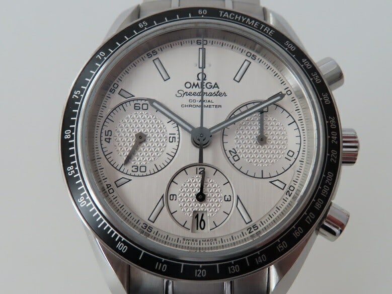 Omega Speedmaster Racing 326.30.40.50.02.001 Silver Automatic Chronograph: Omega Speedmaster Racing 326.30.40.50.02.001 Silver Automatic Chronograph This OMEGA Speedmaster Racing 326.30.40.50.02.001 is a men's chronograph wristwatch crafted in stainless steel with a silver d