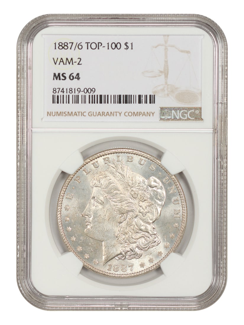 NGC MS64 1887 6 Overdate Morgan Dollar VAM-2 $1 (1 of 4)