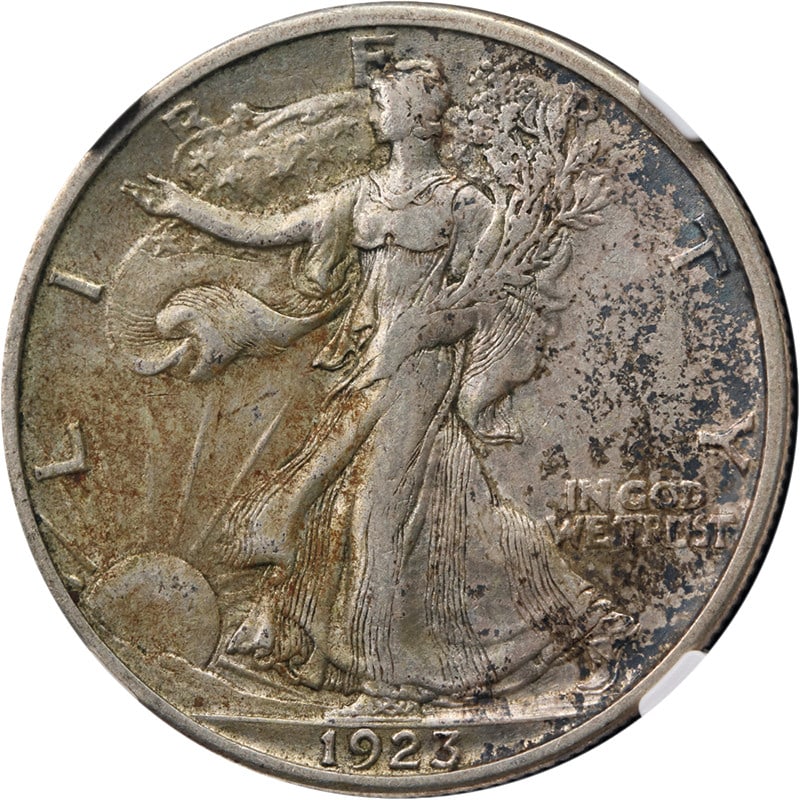 NGC AU53 1923-S Walking Liberty Half Dollar Silver US Coin: NGC AU53 1923-S Walking Liberty Half Dollar Silver US Coin A 1923-S Walking Liberty Half Dollar certified by NGC and graded AU53. This circulated silver coin is described as having nice eye appeal, a 