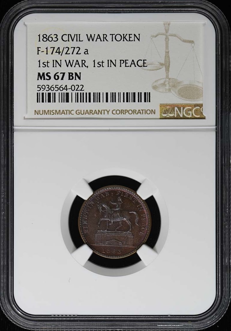 1863 Civil War Token F-174 272 NGC MS67BN (1 of 4)