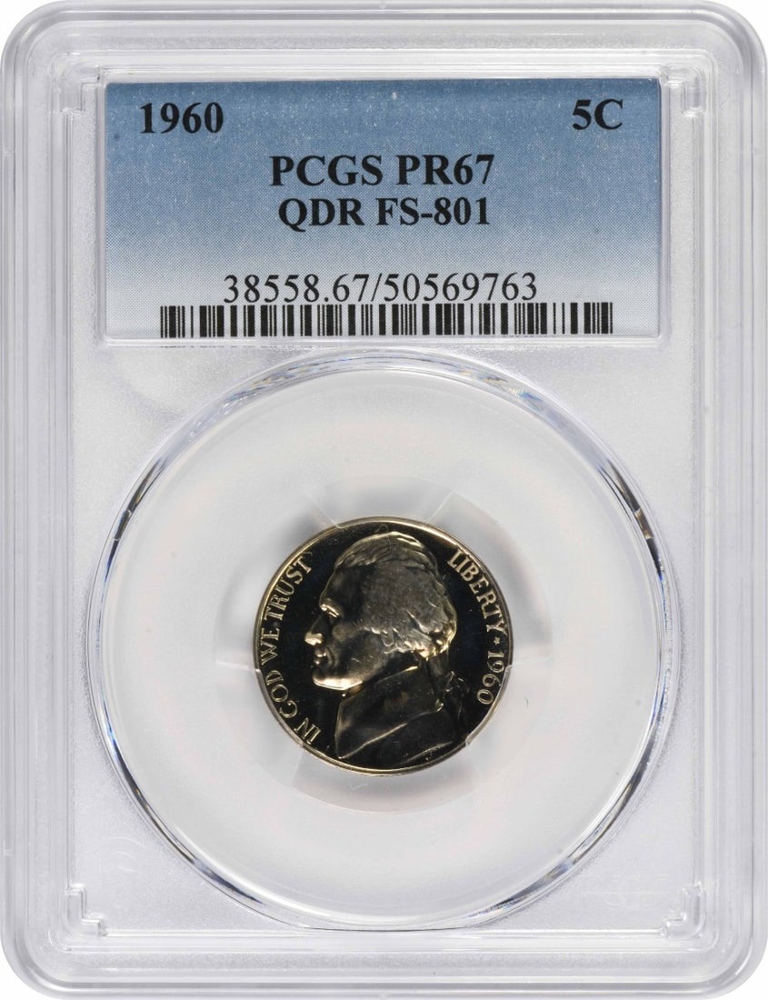 1960 Jefferson Nickel Proof PR67 PCGS Certified 5C (1 of 2)