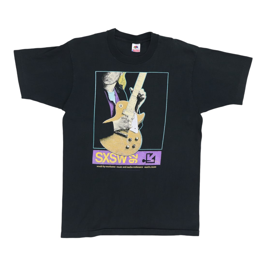 Vintage 1992 SXSW Music Festival Black Cotton Concert T-Shirt: Vintage 1992 SXSW Music Festival Black Cotton Concert T-Shirt This is an original vintage 1992 SXSW Music Festival concert shirt. Featuring graphics on both the front and back, this shirt is made of 1