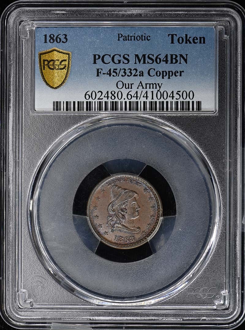 1863 Civil War Token F-45 332a PCGS MS64BN (1 of 4)