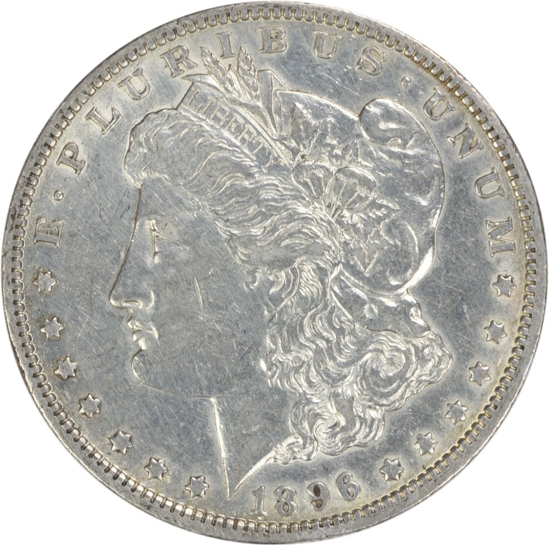 EF Grade 1896 New Orleans Morgan Dollar Uncertified 90 Percent Silver Coin: EF Grade 1896 New Orleans Morgan Dollar Uncertified 90 Percent Silver Coin This 1896-O Morgan Silver Dollar is an uncertified, circulated coin struck at the New Orleans Mint. Composed of 90% silver an