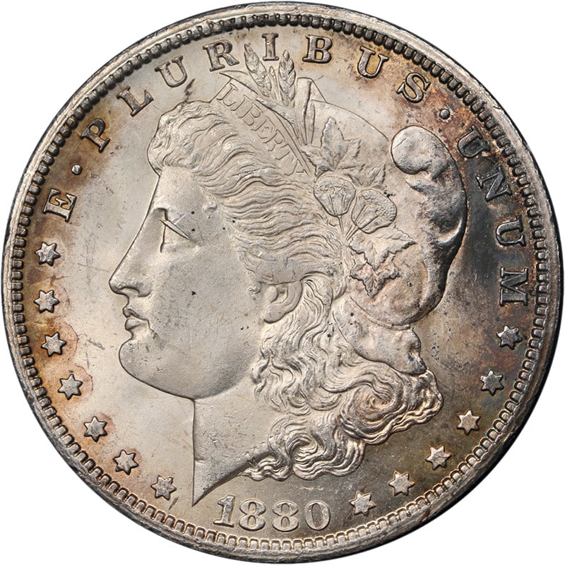 Uncirculated 1880 CC Morgan Silver Dollar Choice BU: Uncirculated 1880 CC Morgan Silver Dollar Choice BU Original 1880-CC Morgan Silver Dollar with Choice BU grade. This uncirculated silver coin offers great eye appeal, nice luster, a nice strike, and a