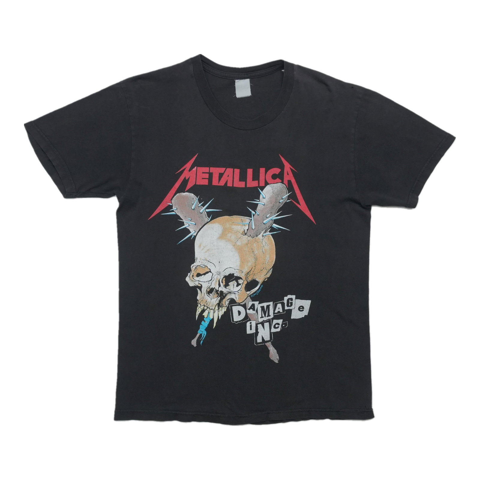 Vintage 1980s Metallica Damage Inc Black Graphic Tee: Vintage 1980s Metallica Damage Inc Black Graphic Tee This is an original vintage 1980s Metallica Damage Inc shirt featuring both front and back graphics. The shirt is black and comes in good condition