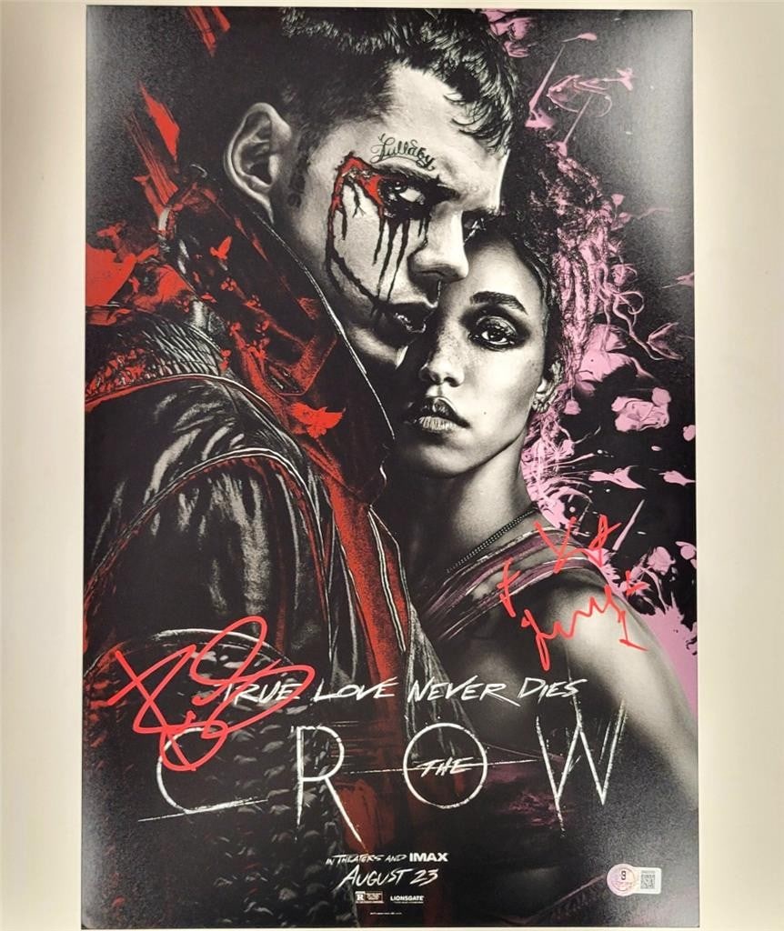 The Crow 12x18 photo signed by Bill Skarsgard and FKA Twigs Beckett authenticated (1 of 4)