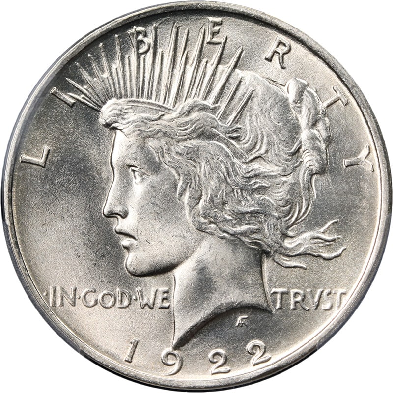 PCGS Unc Details 1922 D Peace Dollar Silver Blast White: PCGS Unc Details 1922 D Peace Dollar Silver Blast White 1922-D Peace Dollar certified by PCGS as Unc Details. This silver coin is described as blast white with superb eye appeal, fantastic luster, a s