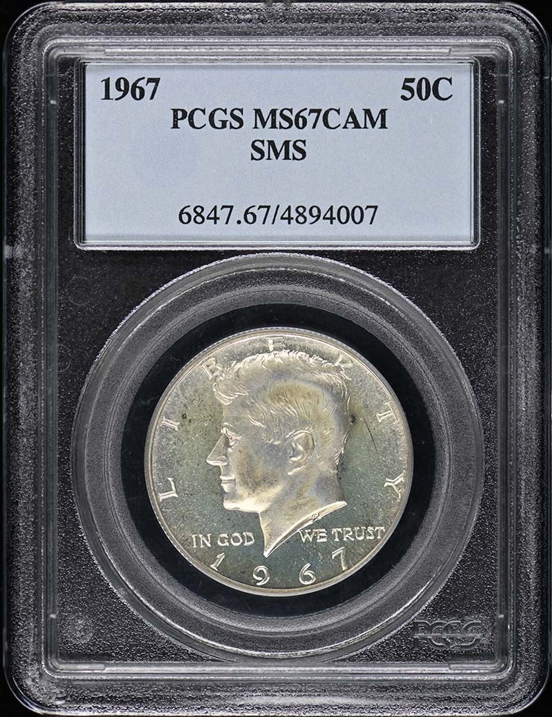 1967 Kennedy Half Dollar 50C Silver Clad PCGS SP67 Uncirculated: 1967 Kennedy Half Dollar 50C Silver Clad PCGS SP67 Uncirculated This 1967 Kennedy Half Dollar is a remarkable piece that showcases the artistry and history of American coinage. Certified by PCGS, this