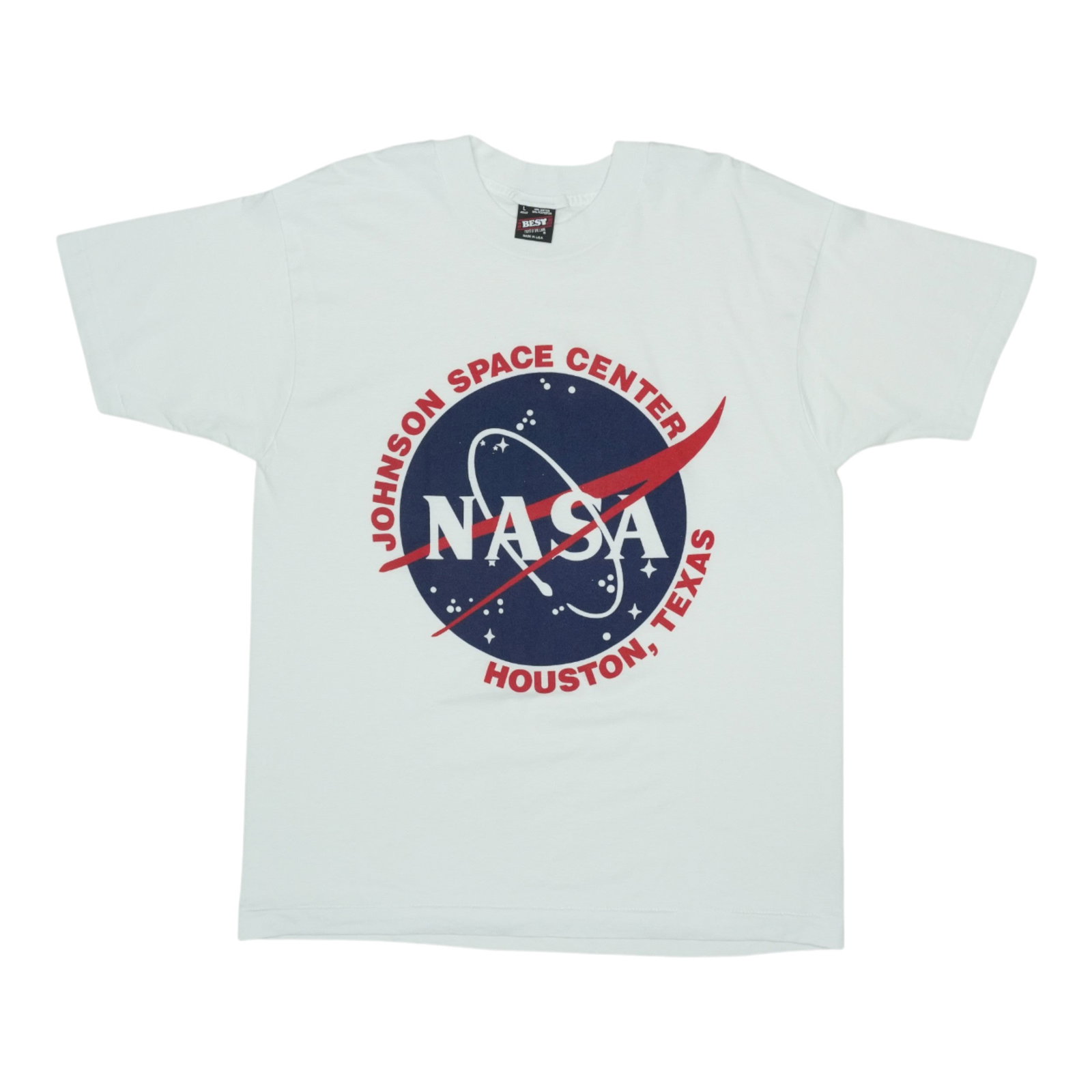 Vintage 1990s Johnson Space Center White NASA Poly Cotton Shirt Large (1 of 4)