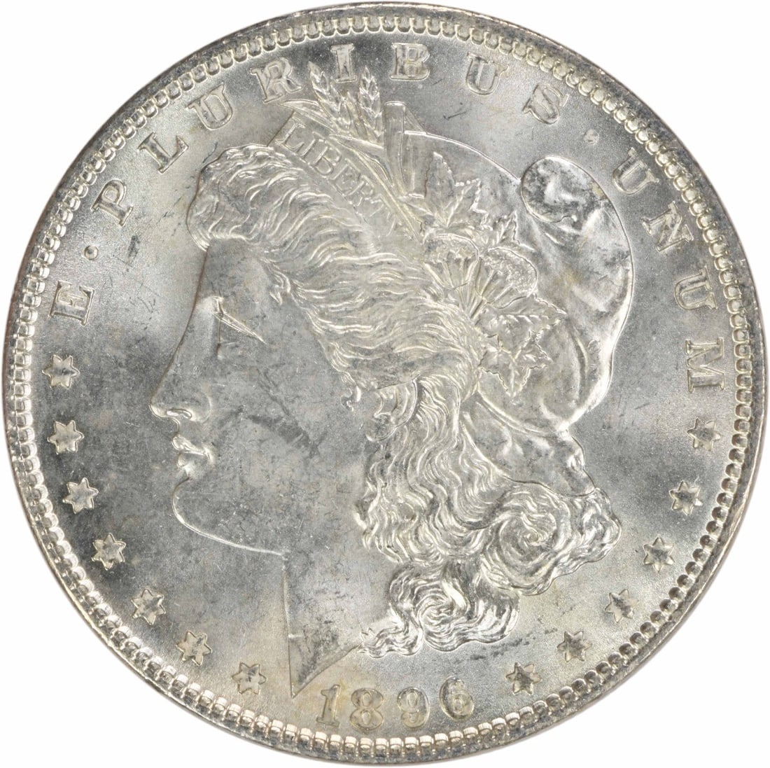 Choice BU 1896 Silver Morgan Dollar Uncertified Philadelphia Mint: Choice BU 1896 Silver Morgan Dollar Uncertified Philadelphia Mint This is a 1896 Morgan Silver Dollar from the United States, featuring a composition of silver. The coin is in uncirculated condition a