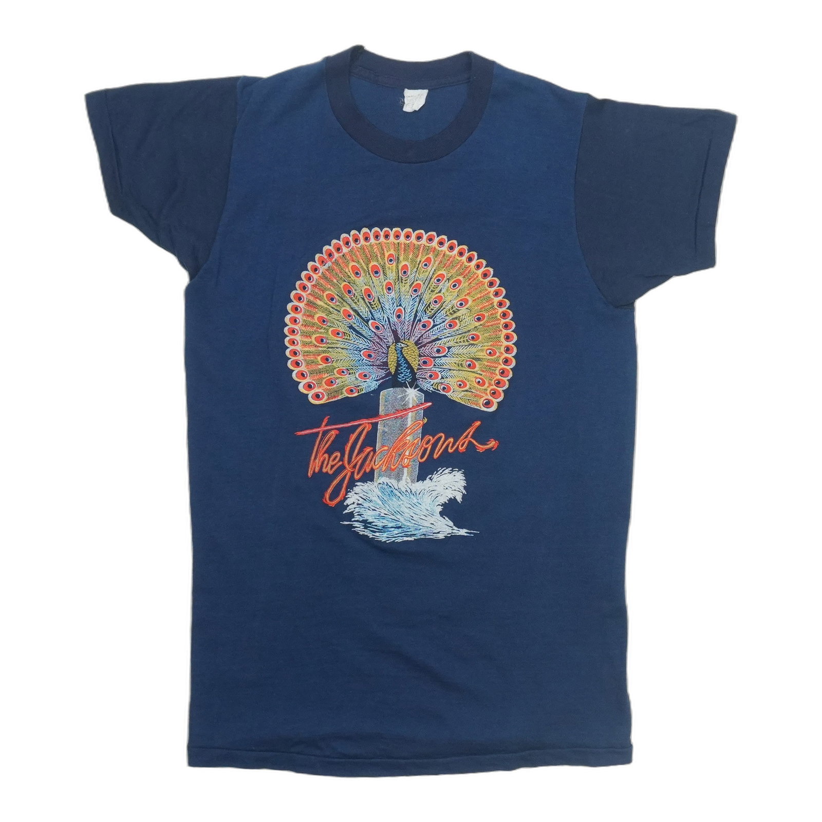 Vintage 1977 Jacksons Peacock Records Blue Cotton Shirt: Vintage 1977 Jacksons Peacock Records Blue Cotton Shirt This is an original vintage 1977 The Jacksons Peacock Records promotional shirt. It is not a modern reproduction and features a classic blue col