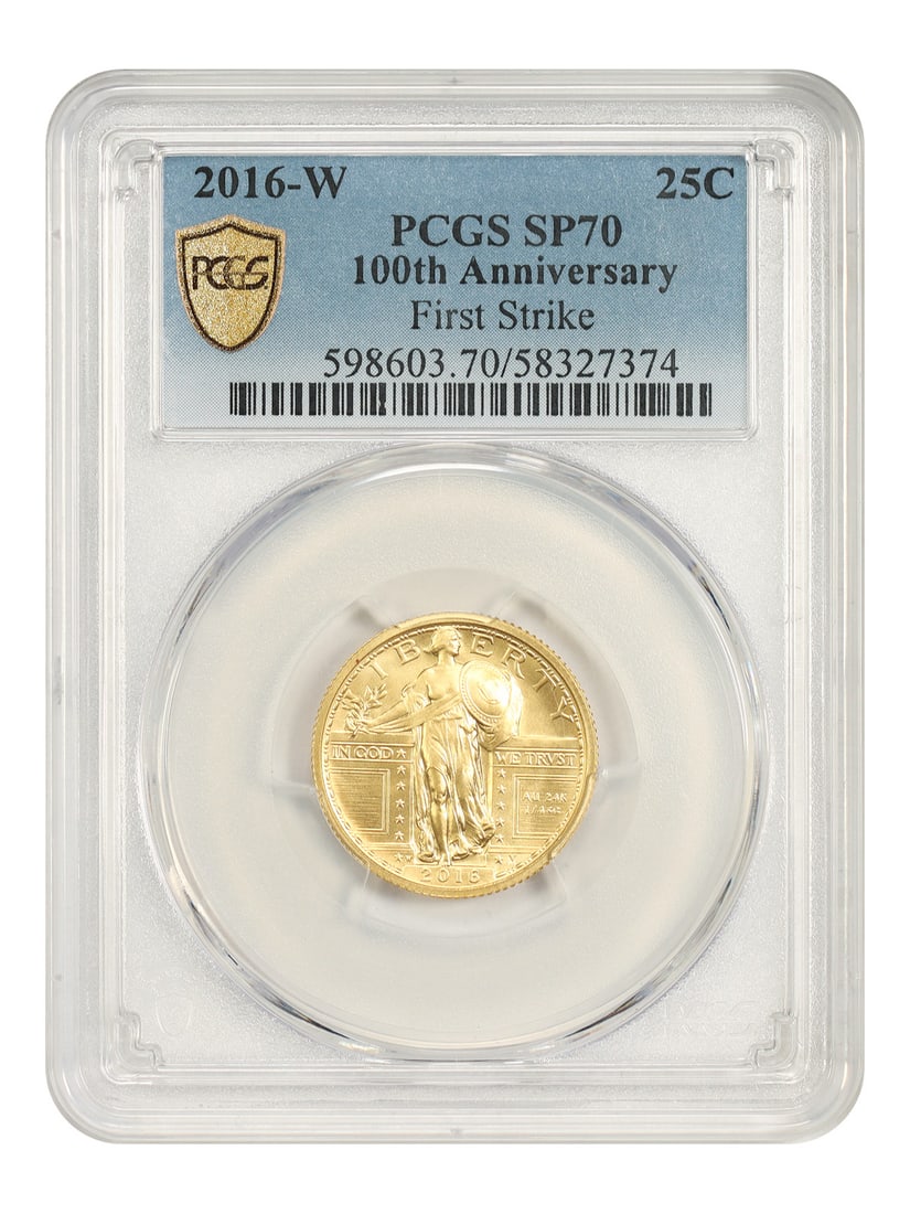 PCGS SP70 2016-W 25C Centennial Series Standing Liberty Tribute (1 of 5)