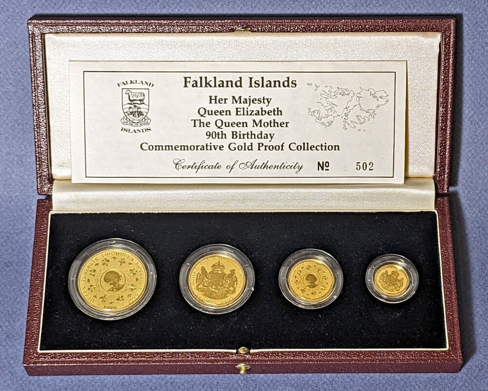 Falkland Islands Queen Elizabeth 90th Birthday 4 Coin Gold Proof Set (1 of 5)