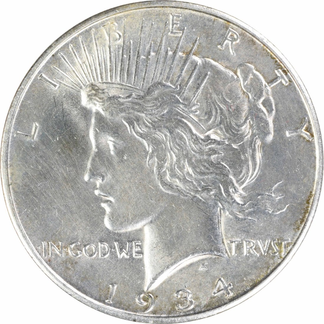 1934 D $1 Peace Dollar Silver AU Uncertified: 1934 D $1 Peace Dollar Silver AU Uncertified 1934-D Peace Silver Dollar in AU slider condition. This uncertified coin is circulated and composed of silver. Pre-owned. Specifications Coin: Peace Dollar