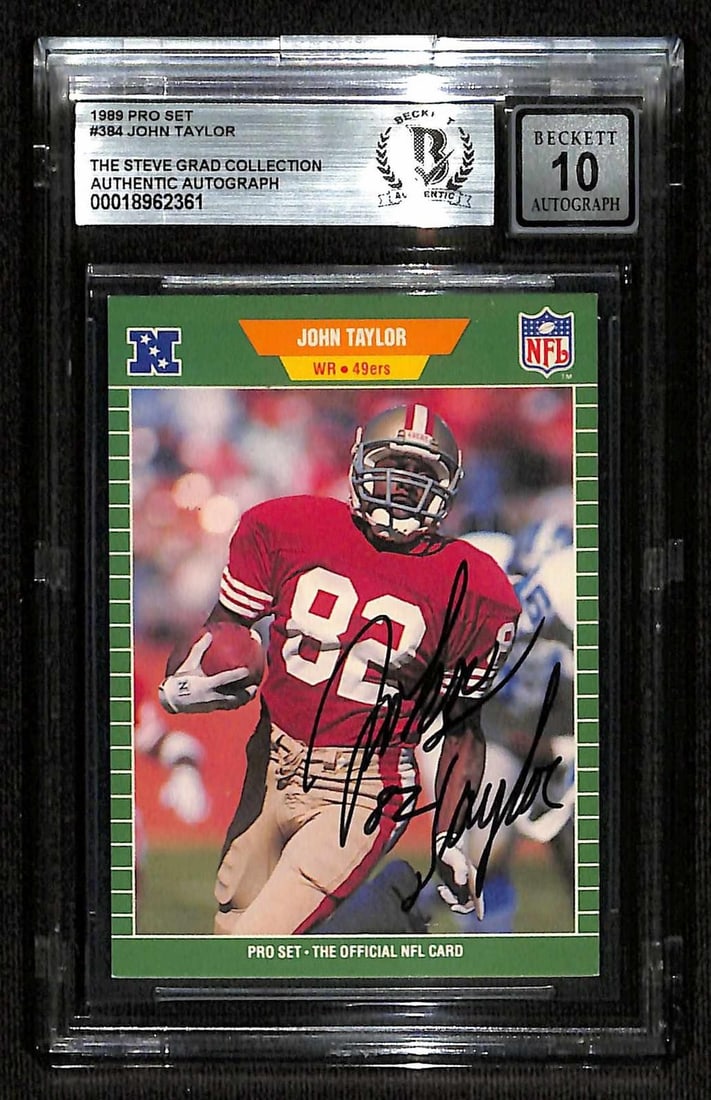 1989 Pro Set John Taylor 49ers Autographed Card Beckett 10 (1 of 1)
