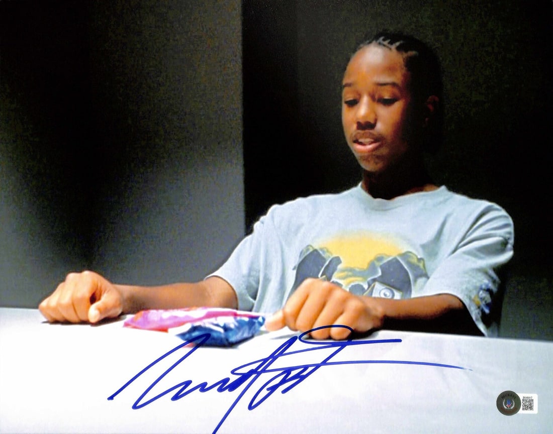 Michael B. Jordan Signed 11x14 Photo The Wire Beckett Certified: Michael B. Jordan Signed 11x14 Photo The Wire Beckett Certified This autographed 11x14 photo features Michael B. Jordan as "Wallace" from the acclaimed TV series The Wire. The signature is rendered in