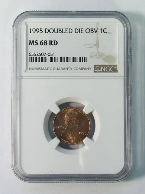 NGC MS 68 Red 1995 Lincoln Cent Doubled Obverse (1 of 2)