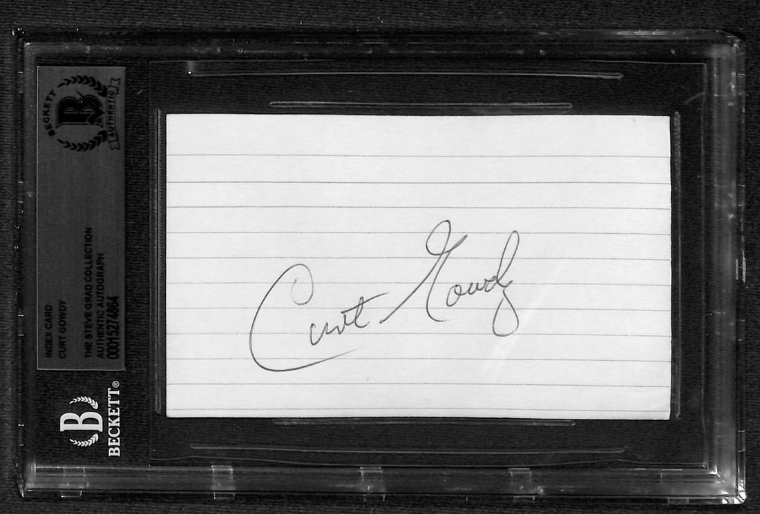 Curt Gowdy Signed 3x5 Index Card with Beckett Authentication (1 of 1)