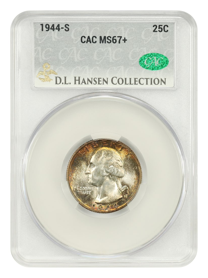 CACG MS67+ 1944-S Washington Quarter 25C ex D.L. Hansen (1 of 4)