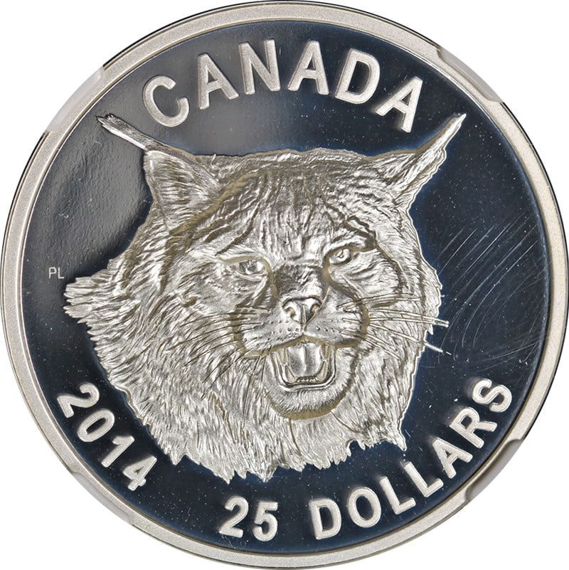 NGC PF70 Ultra Cameo 2014 Silver $25 Lynx Early Releases Coin (1 of 4)