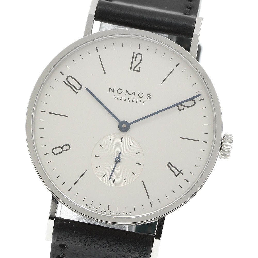 NOMOS Tangente 38 Manual Wind Wristwatch Ref TN1AW238 Small Seconds: NOMOS Tangente 38 Manual Wind Wristwatch Ref TN1AW238 Small Seconds NOMOS Tangente 38 Small Seconds hand-wound men's wristwatch, made in Germany. This pre-owned watch features a stainless steel case, 