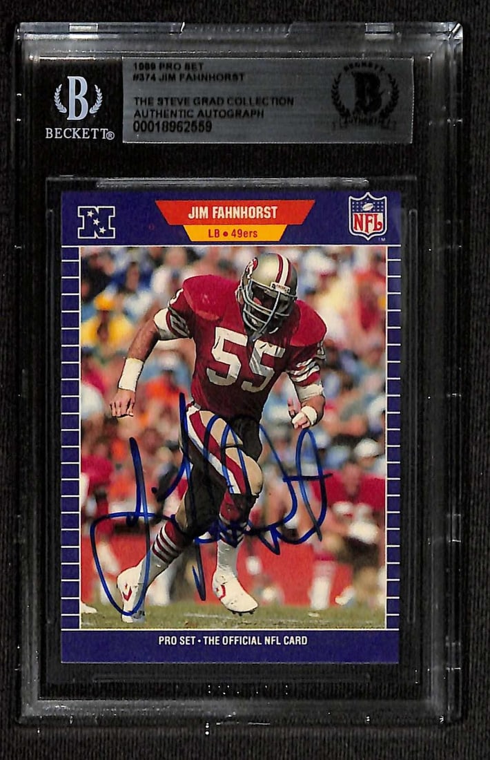 Beckett Authenticated 1989 Pro Set Jim Fahnhorst 49ers Signed Card (1 of 1)