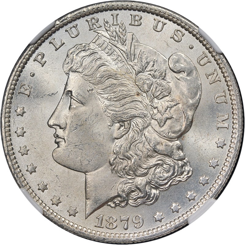 NGC MS63 1879-O Morgan Silver Dollar Blast White: NGC MS63 1879-O Morgan Silver Dollar Blast White Original 1879-O Morgan Silver Dollar certified by NGC as MS63. This uncirculated silver coin is described as blast white with great eye appeal, fantast