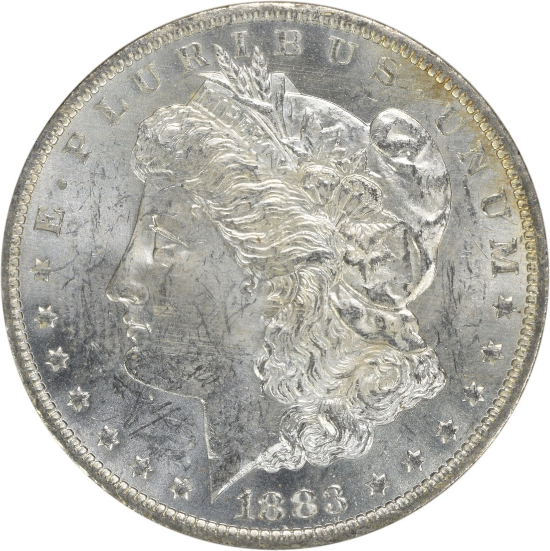 Uncirculated 1883 O Silver Morgan Dollar Brilliant Uncertified US Coin: Uncirculated 1883 O Silver Morgan Dollar Brilliant Uncertified US Coin This is an 1883-O Morgan Silver Dollar from the United States, featuring the New Orleans mint mark. The coin is uncirculated and 