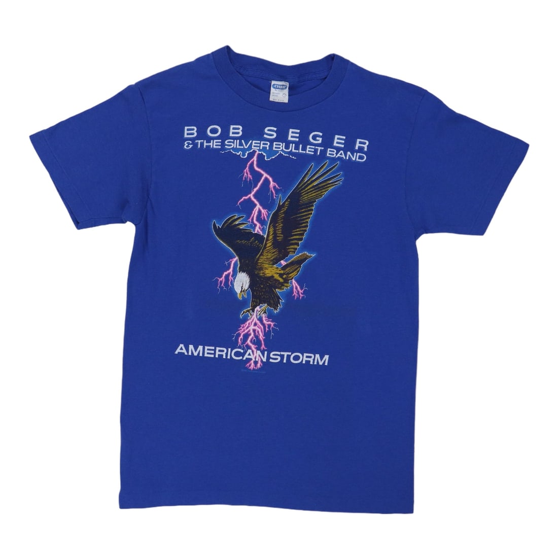 Vintage 1986 Tour Shirt Bob Seger Silver Bullet Band Blue Poly Cotton (1 of 6)