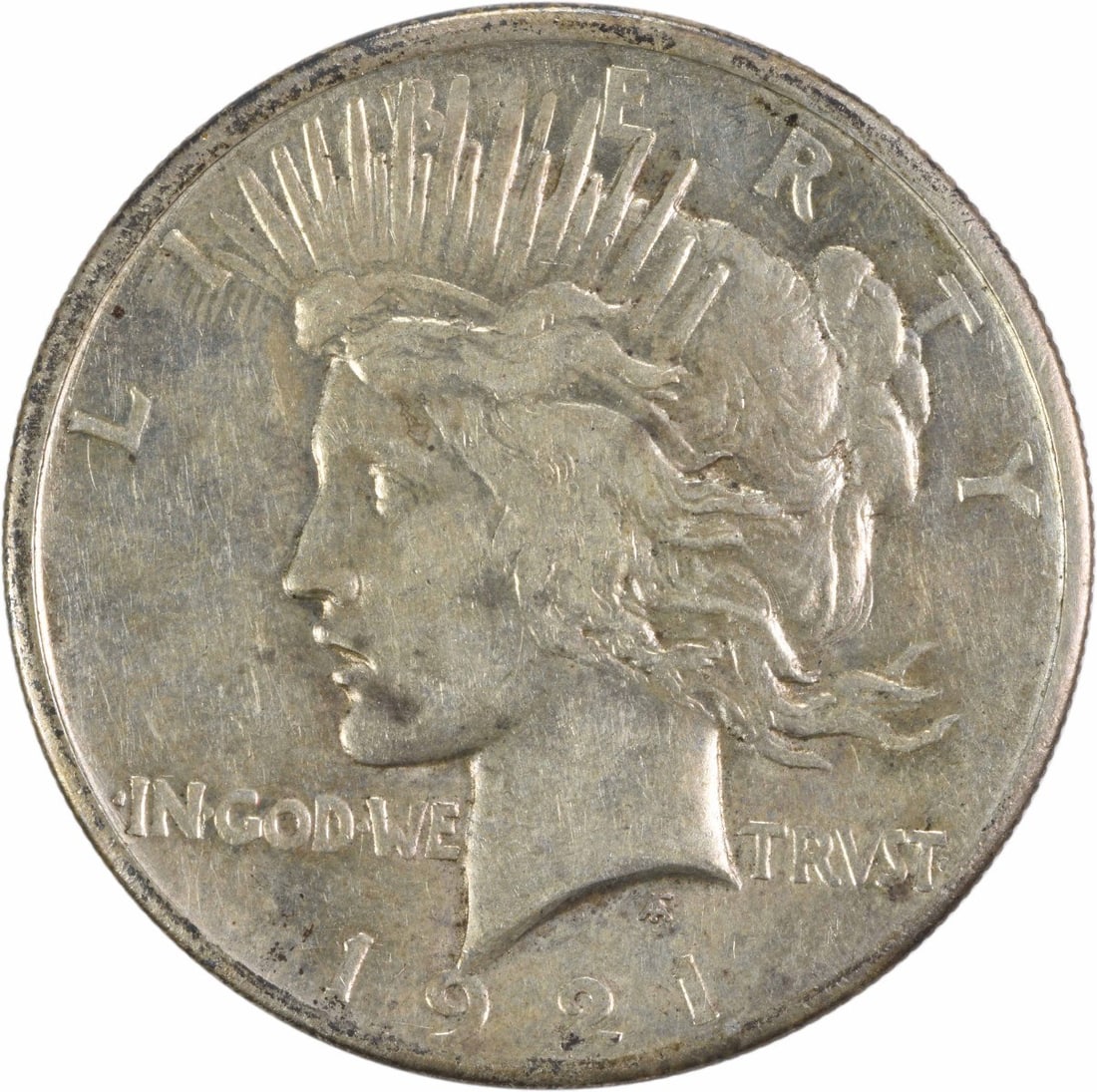 1921 US Peace Dollar Silver $1 EF Uncertified: 1921 US Peace Dollar Silver $1 EF Uncertified 1921 Peace Silver Dollar in EF grade. This uncertified, circulated coin is composed of silver and is offered as a pre-owned piece. Specifications Coin: Pe