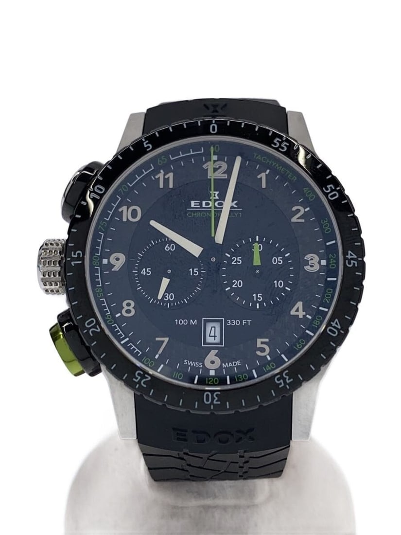 EDOX Chronorally 1 Quartz Men's Black Wristwatch: EDOX Chronorally 1 Quartz Men's Black Wristwatch This EDOX Chronorally 1 Quartz 10305-3NV-NV is a men's wristwatch featuring a bold black color scheme. Made in Switzerland, it offers a robust design w