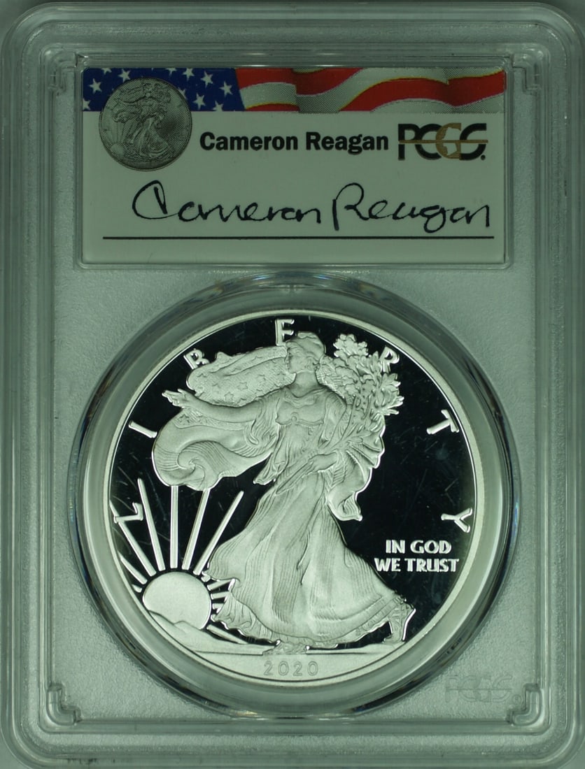 PCGS PR-69 DCAM 2020-W Proof Silver Eagle Dollar 1 Oz Cameron Reagan (1 of 2)