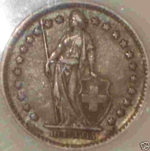 Switzerland 1874-B 2 Francs Silver KM21 Slabbed Coin (1 of 3)