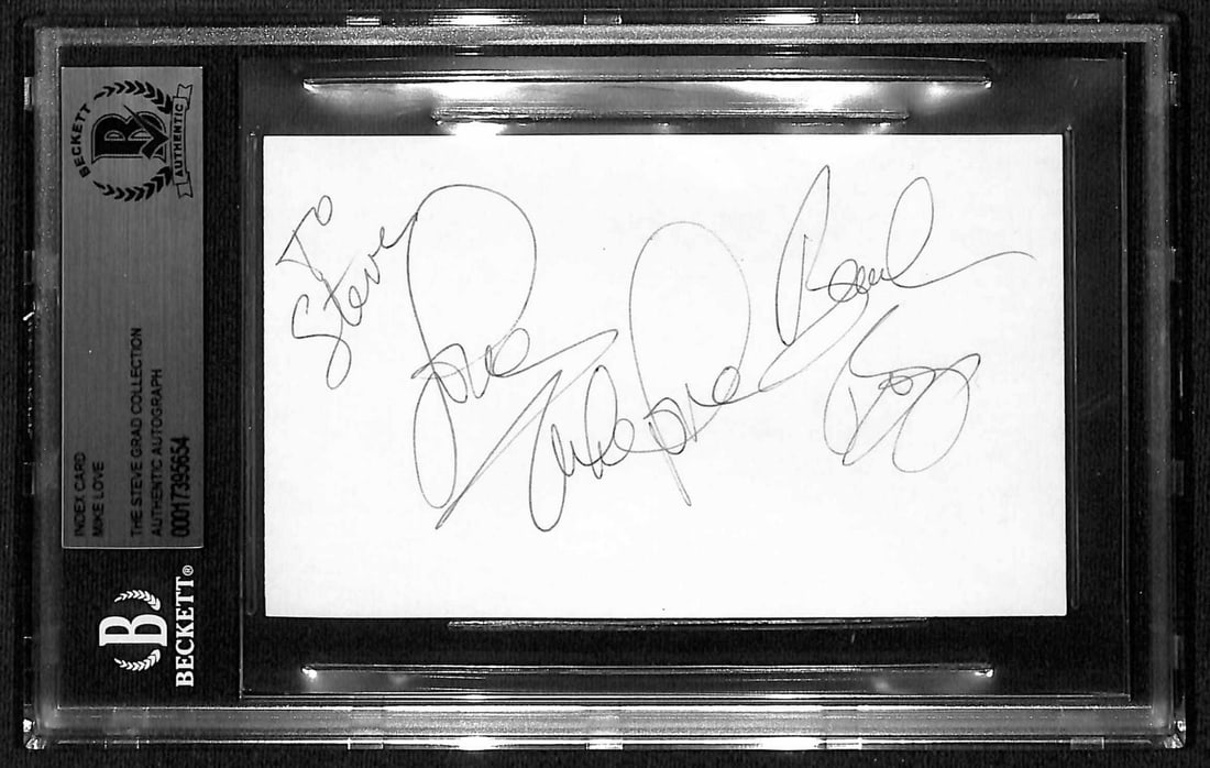 Beckett slabbed Mike Love signed 3x5 index card (1 of 1)