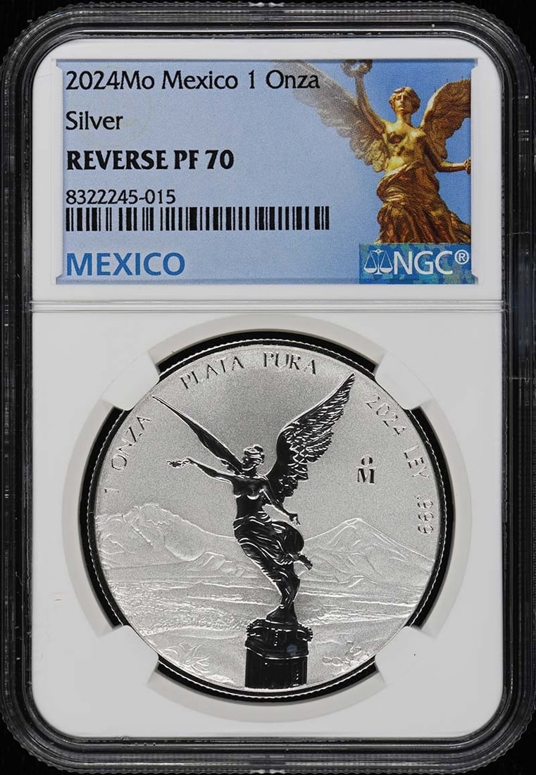 Mexico 2024 1 Onza Reverse Proof Silver Coin NGC PR70: Mexico 2024 1 Onza Reverse Proof Silver Coin NGC PR70 2024Mo-Mexico Reverse Proof Silver 1 Onza coin certified by NGC with a PR70 grade. This pre-owned example is listed as uncirculated. Specification