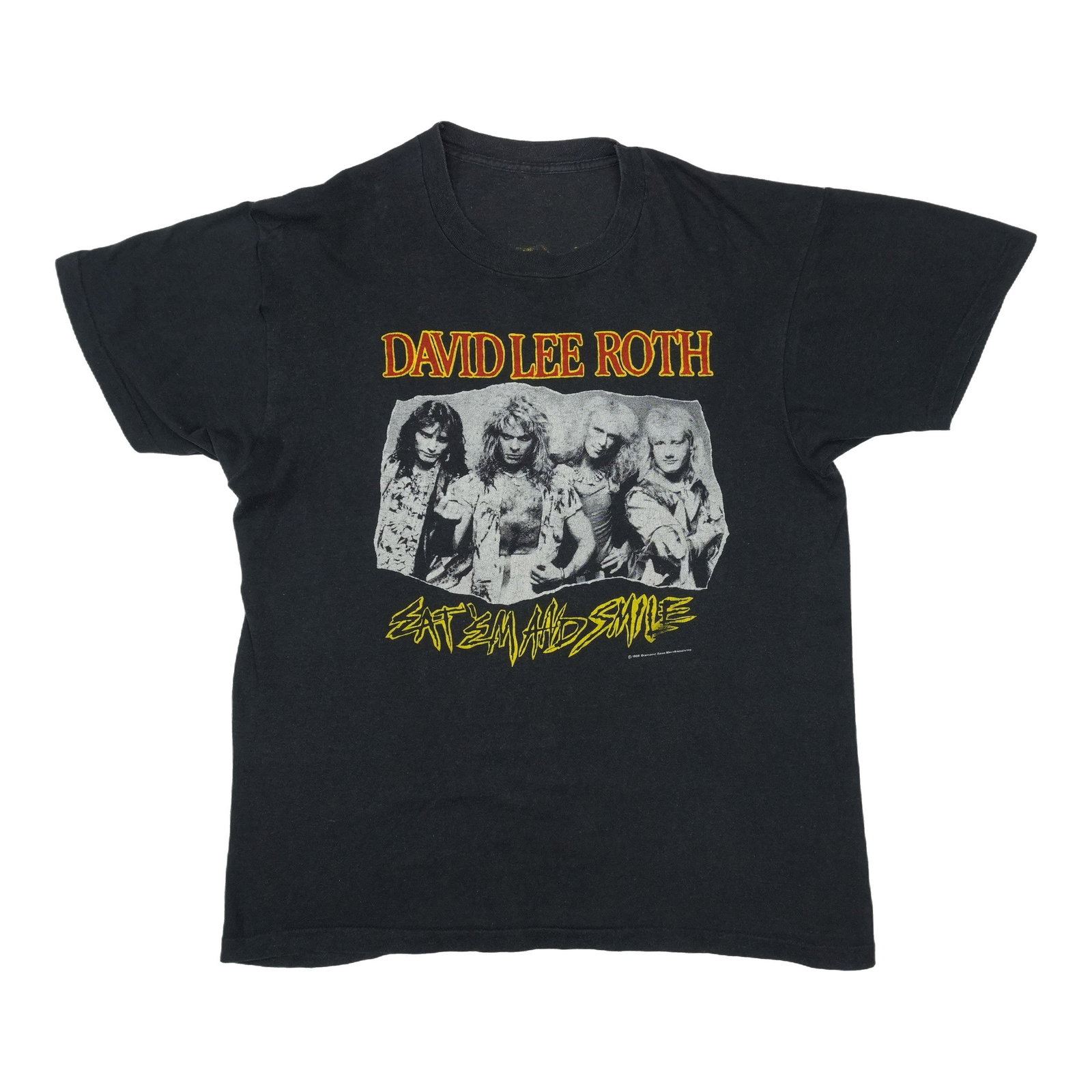 Black 1986 David Lee Roth Eat Em and Smile Cotton T Shirt (1 of 4)