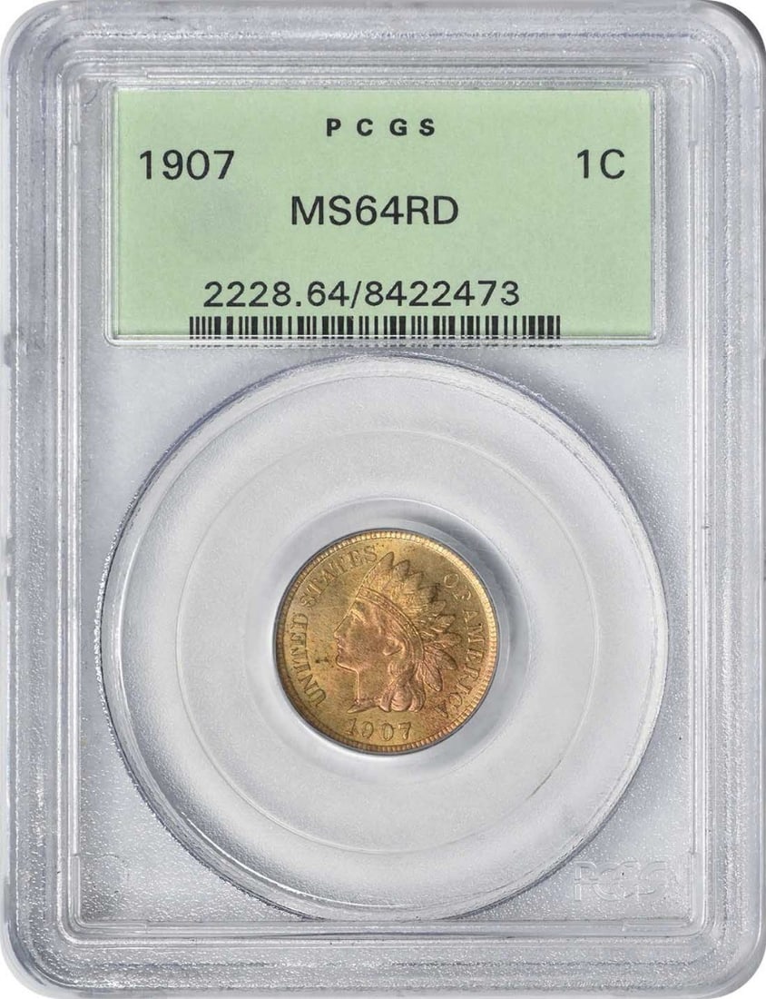 PCGS MS64 Red 1907 Indian Head Cent Snow-15 RPD: PCGS MS64 Red 1907 Indian Head Cent Snow-15 RPD This is a 1907 Indian Head Cent featuring the RPD Snow-15 variety. Graded MS64 Red by PCGS, this uncirculated small cent is composed of copper and origi