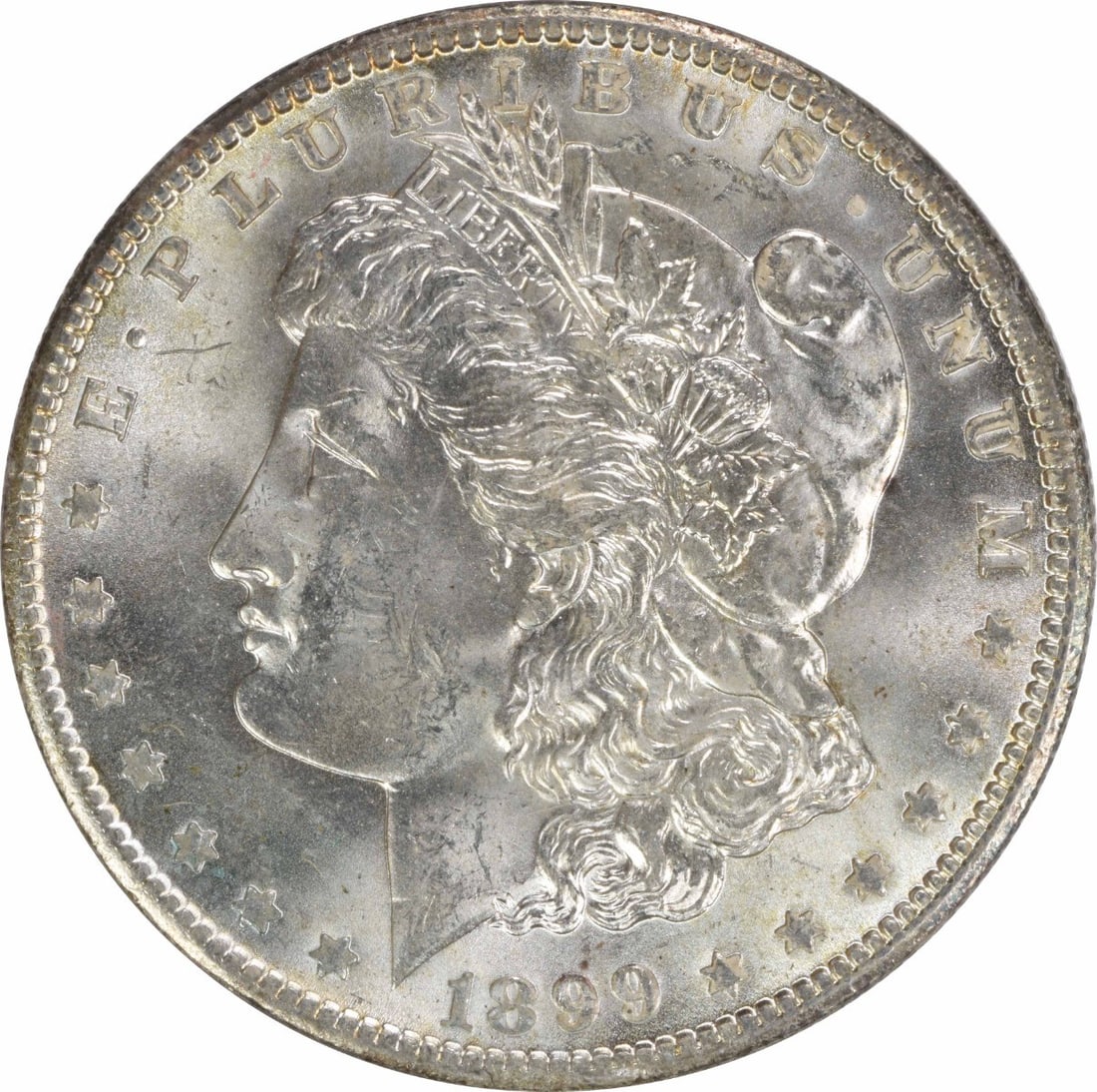 Choice BU 1899 O Morgan Dollar Uncirculated Silver Coin Uncertified: Choice BU 1899 O Morgan Dollar Uncirculated Silver Coin Uncertified This 1899-O Morgan Silver Dollar is a Choice Brilliant Uncirculated (BU) coin from the New Orleans Mint. Featuring a silver composit